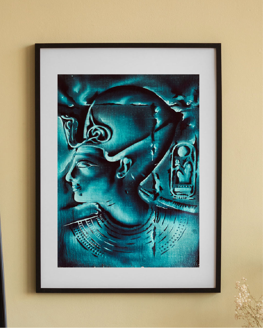 The Blue Pharaoh – Handcrafted Egyptian Papyrus Art