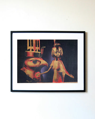Horus & Selket – Ancient Egyptian Papyrus Masterpiece