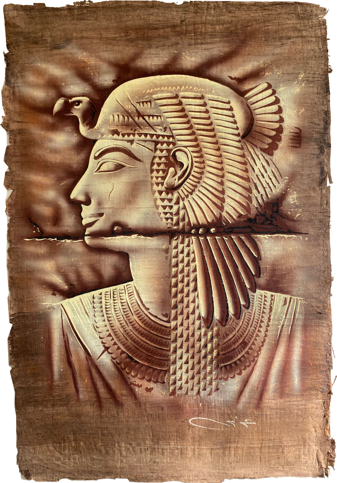 The Beloved Queen Nefertari – Hand-Painted Papyrus Artwork