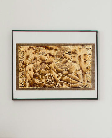 Noble Gathering in Thebes - Hand-Painted Egyptian Papyrus