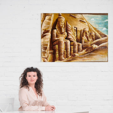 Abu Simbel – Hand-Painted Papyrus Masterpiece