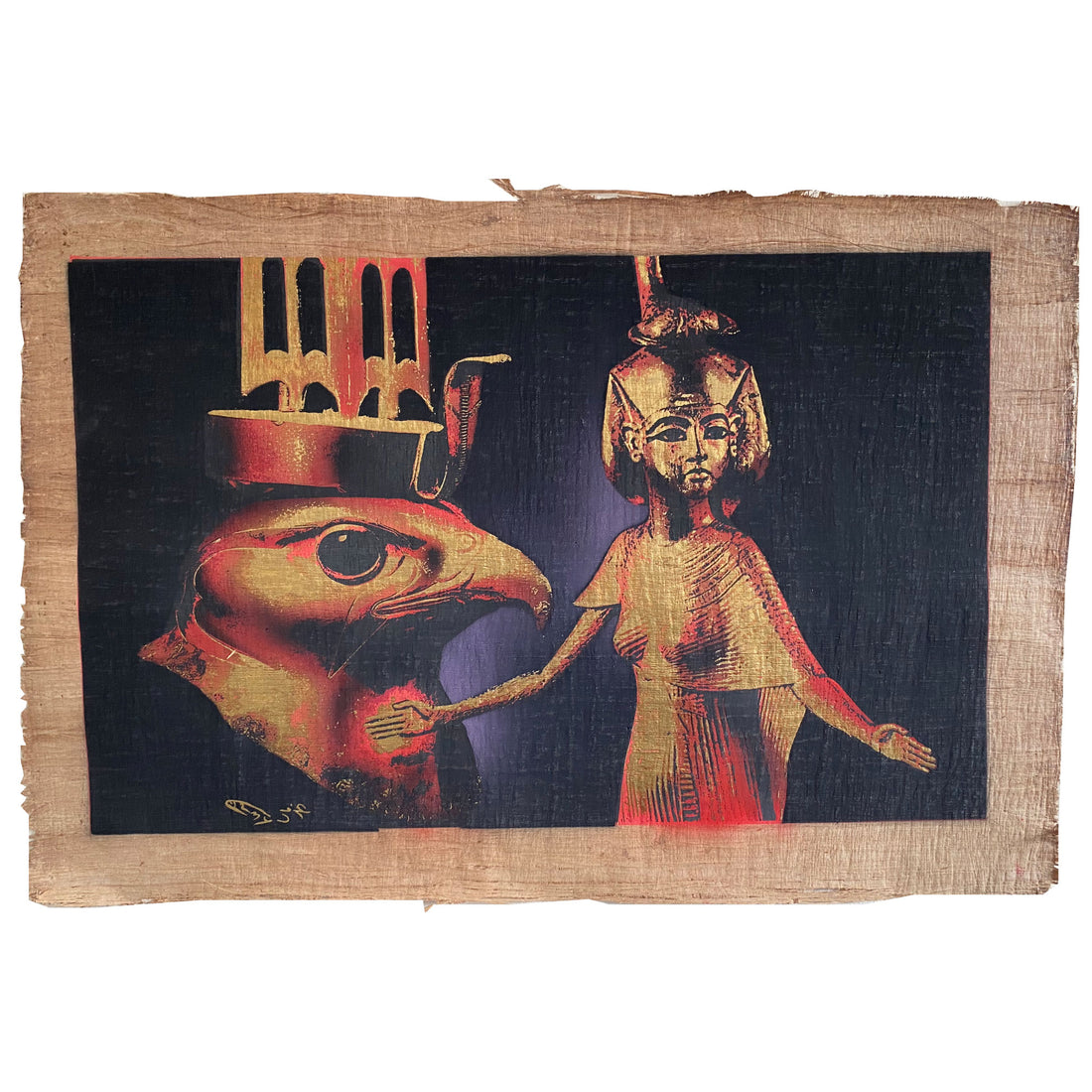 Horus & Selket – Ancient Egyptian Papyrus Masterpiece