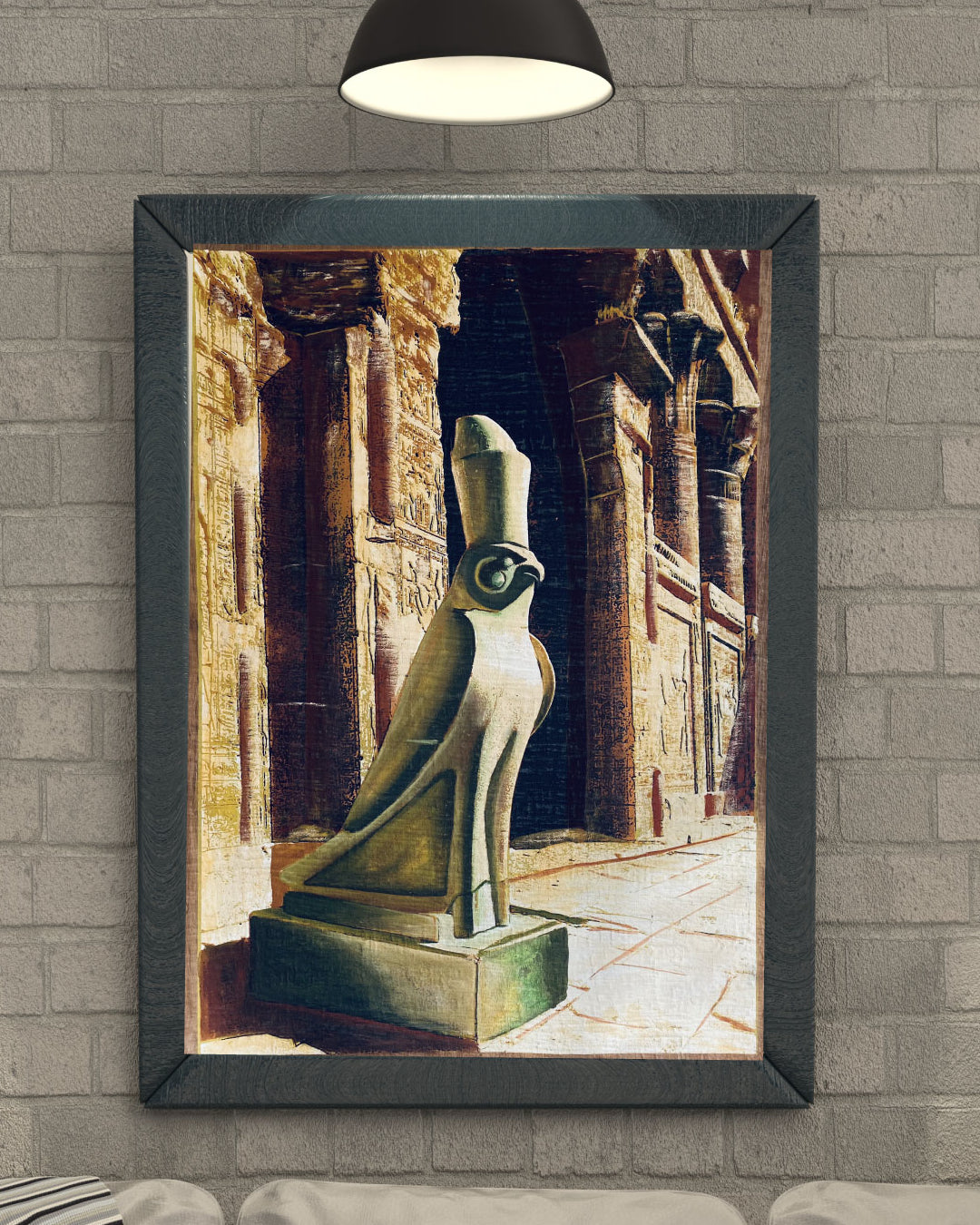 Horus of Edfu – Hand-Painted Papyrus Masterpiece